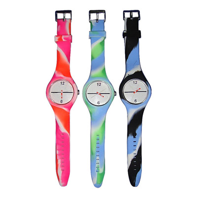 手表工厂定制批发外贸热销时尚创意变色连体硅胶手表